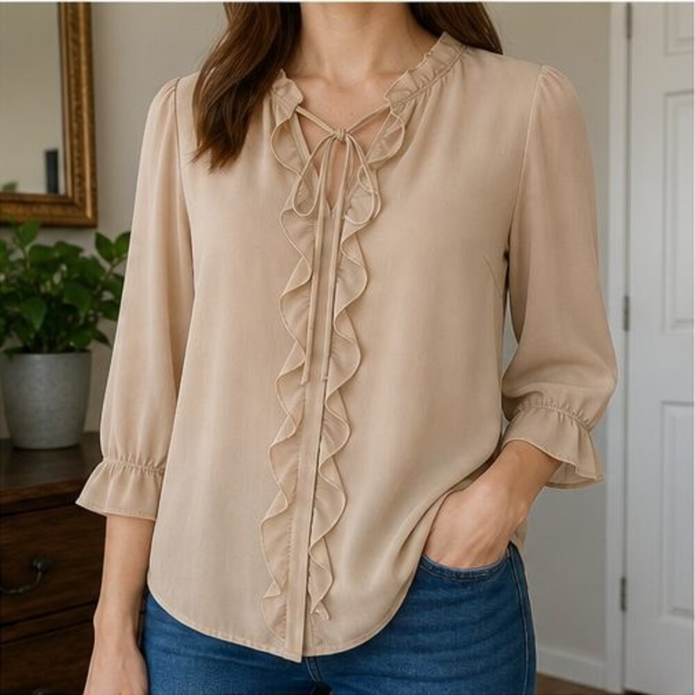 Sand Ruffle Blouse - Picture 2 of 6